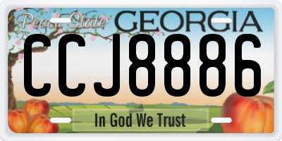 GA license plate CCJ8886