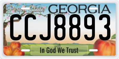 GA license plate CCJ8893