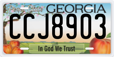 GA license plate CCJ8903