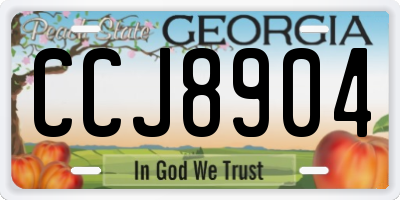 GA license plate CCJ8904