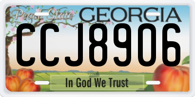 GA license plate CCJ8906