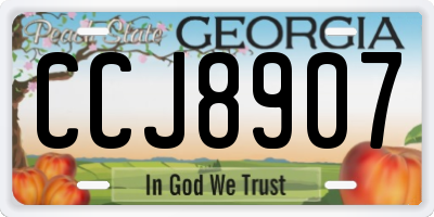 GA license plate CCJ8907