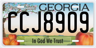 GA license plate CCJ8909