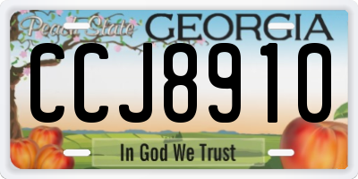 GA license plate CCJ8910