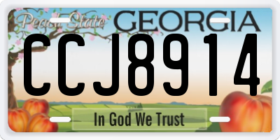GA license plate CCJ8914