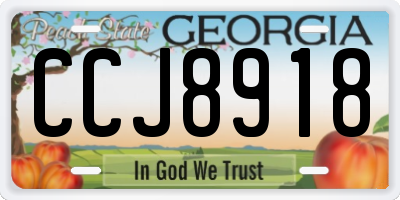 GA license plate CCJ8918