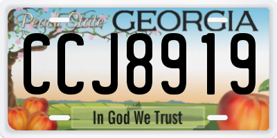 GA license plate CCJ8919
