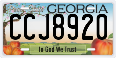 GA license plate CCJ8920