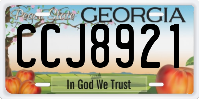 GA license plate CCJ8921