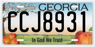GA license plate CCJ8931