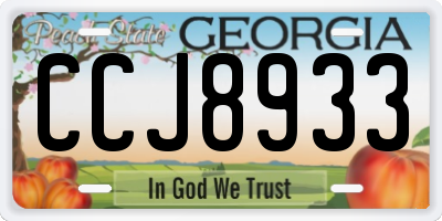 GA license plate CCJ8933