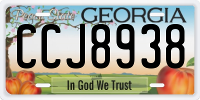 GA license plate CCJ8938