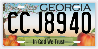 GA license plate CCJ8940