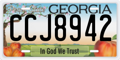 GA license plate CCJ8942