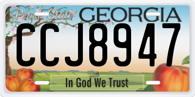 GA license plate CCJ8947