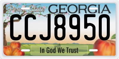 GA license plate CCJ8950
