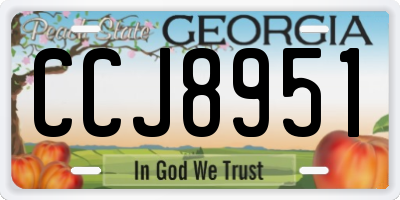 GA license plate CCJ8951