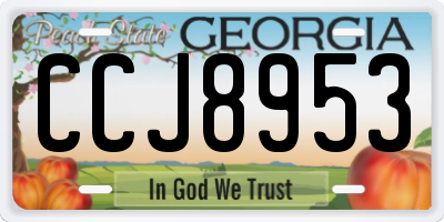 GA license plate CCJ8953