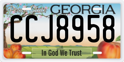GA license plate CCJ8958