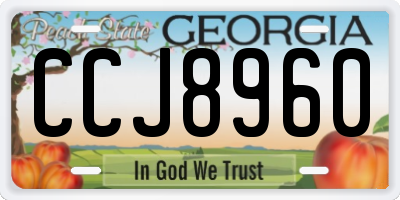 GA license plate CCJ8960