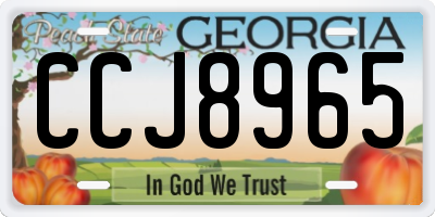 GA license plate CCJ8965
