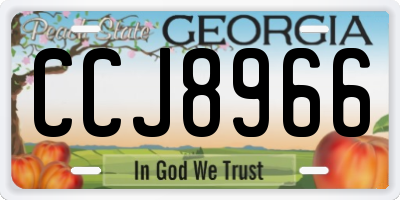 GA license plate CCJ8966