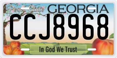 GA license plate CCJ8968