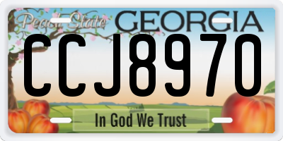 GA license plate CCJ8970