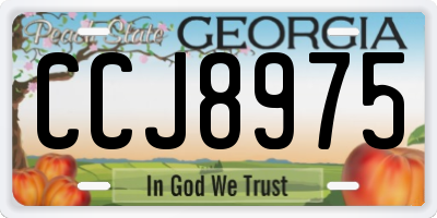 GA license plate CCJ8975