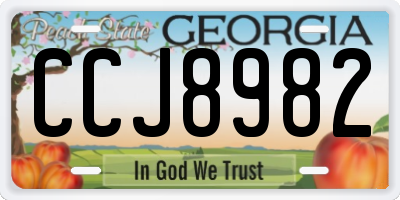GA license plate CCJ8982