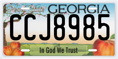 GA license plate CCJ8985