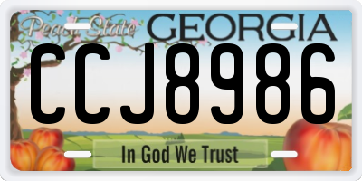 GA license plate CCJ8986