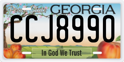 GA license plate CCJ8990