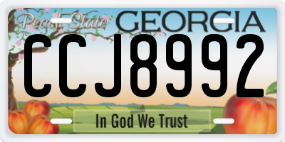GA license plate CCJ8992