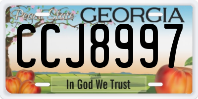 GA license plate CCJ8997
