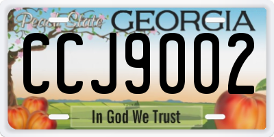 GA license plate CCJ9002