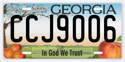 GA license plate CCJ9006