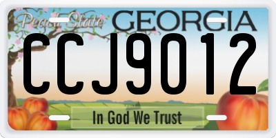 GA license plate CCJ9012