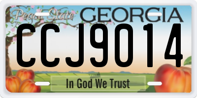 GA license plate CCJ9014