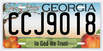 GA license plate CCJ9018