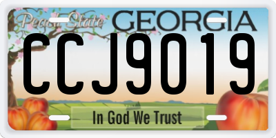 GA license plate CCJ9019