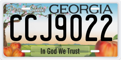 GA license plate CCJ9022