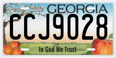 GA license plate CCJ9028
