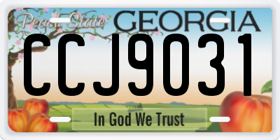 GA license plate CCJ9031