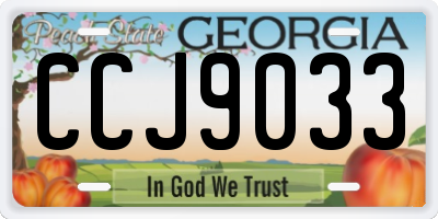 GA license plate CCJ9033