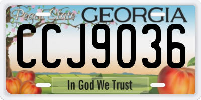GA license plate CCJ9036