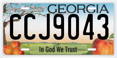 GA license plate CCJ9043