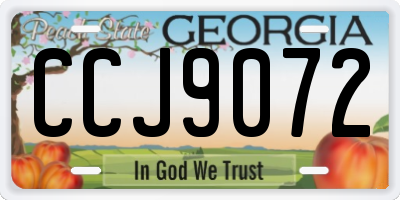 GA license plate CCJ9072