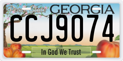 GA license plate CCJ9074