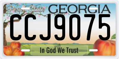 GA license plate CCJ9075